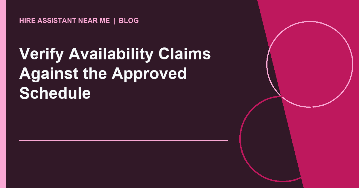 Availability claim verification illustrated workflow