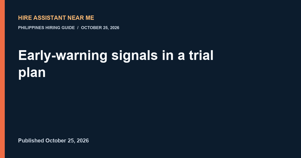 Early-warning signals in trial plan study diagram
